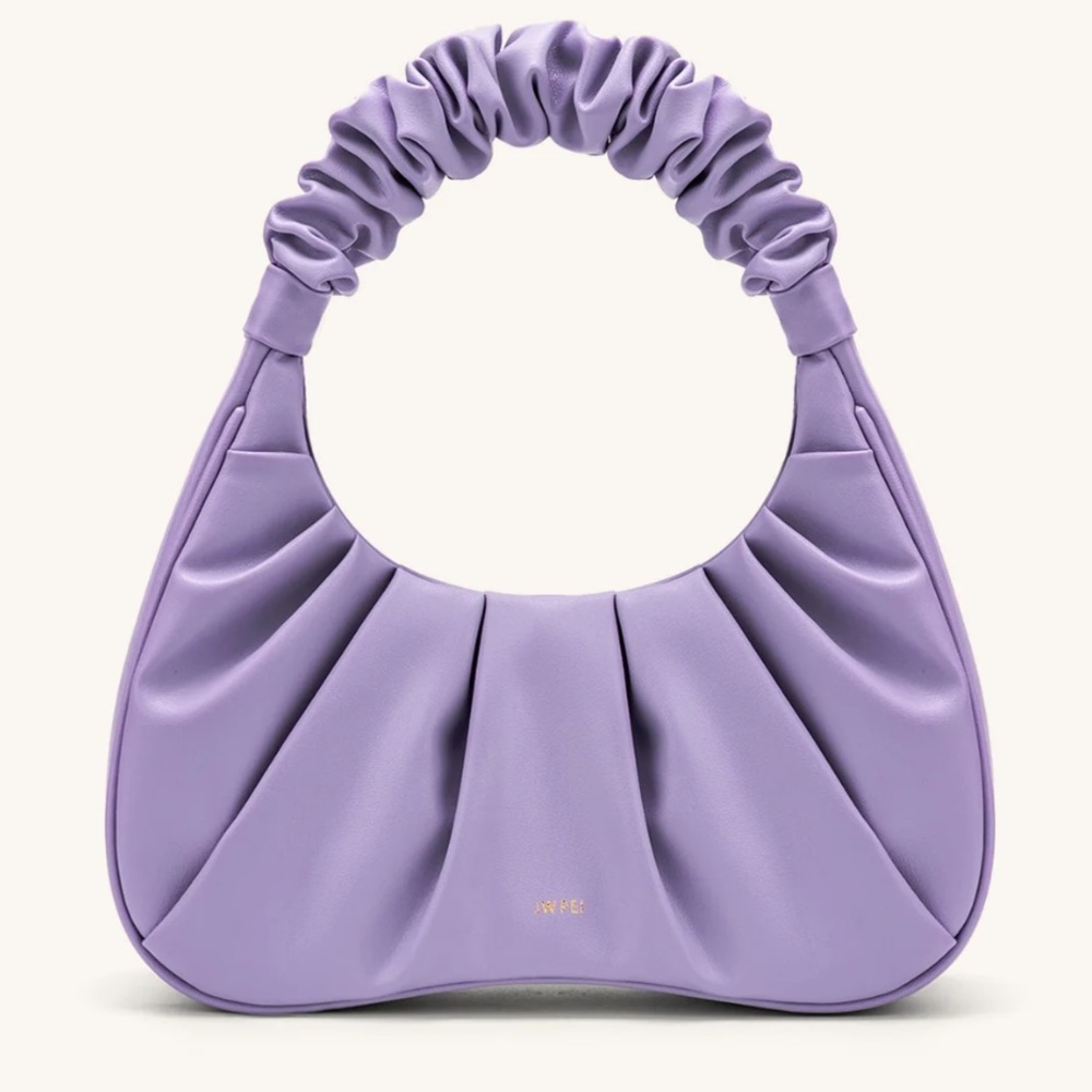 GABBI RUCHED HOBO HANDBAG - PURPLE